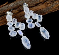 Natural Moonstone Dangle earring, 925 Sterling earring, Gift jewelry for women
